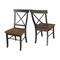 International Concepts X-Back Chair, Solid Wood Seat, Set of 2 Chairs, Hickory/Washed Coal C45-613P - alternate 7